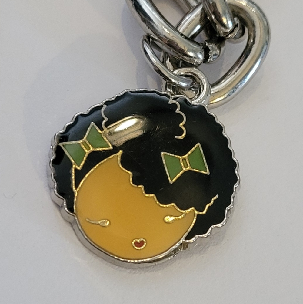 Harajuku Lovers Enamel Charm Bangle Bracelet Chunky Gwen Stefani 5 Doll Charms - Picture 5 of 10